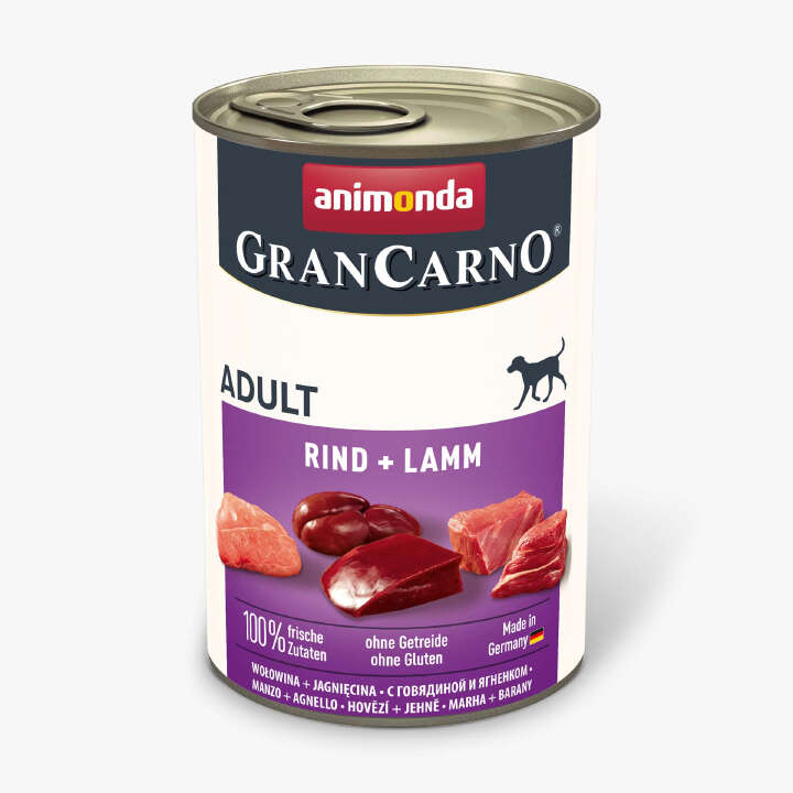animonda Hunde-Nassfutter GranCarno Adult Rind + Lamm